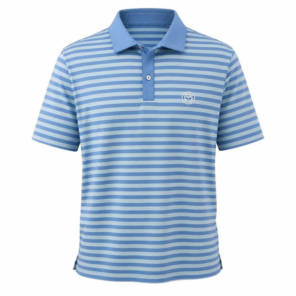 Peter Millar Crown Crafted Polo Shirt Men Large L Blue Striped Arroyo Trabuco